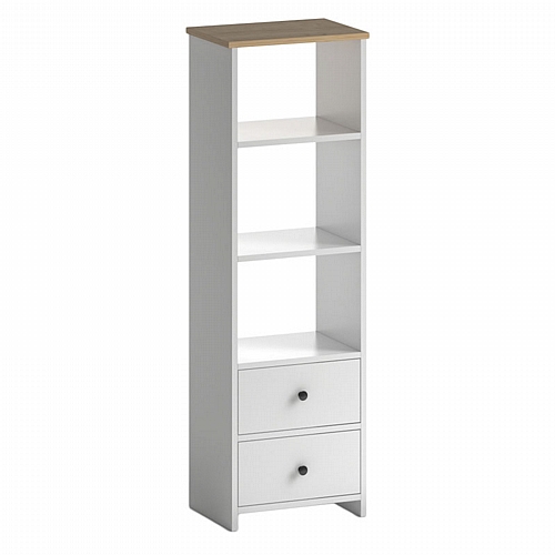 Βιβλιοθήκη Miro pakoworld λευκό-oak 42.5x32x140εκ