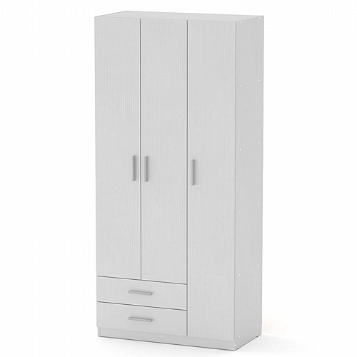 Ντουλάπα Warner pakoworld τρίφυλλη λευκό 90x46.5x195εκ