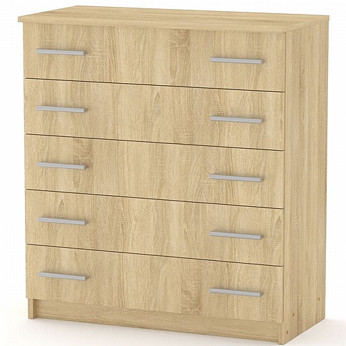 Συρταριέρα Penelope pakoworld 5 συρταριών sonoma 80.5x38x89εκ