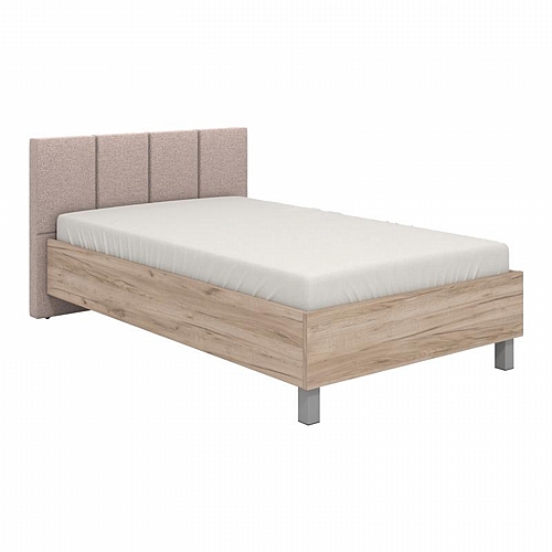 ΚΡΕΒΑΤΙ CASTELLO 120 GREY OAK-ΡΟΖ ΥΦΑΣΜΑ 136.5*211.5*93.5 (120*200)