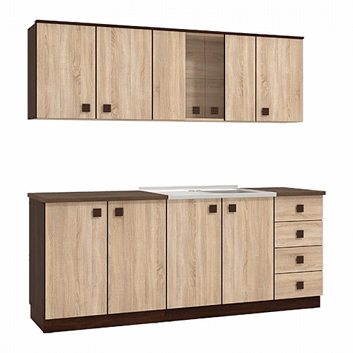 ΚΟΥΖΙΝΑ Lorena 200 DARK SONOMA-SONOMA 200*60*212