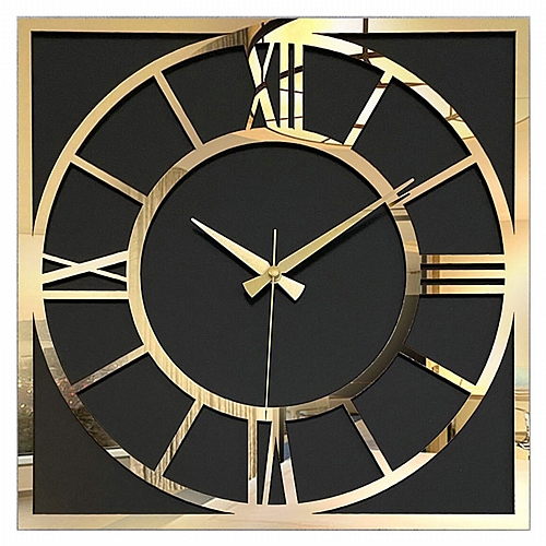 Ρολόι PWD-0102 pakoworld μαύρο-χρυσό 41x41εκ