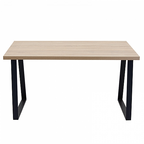 Τραπέζι Addison pakoworld oak-μαύρο 160x90x75εκ