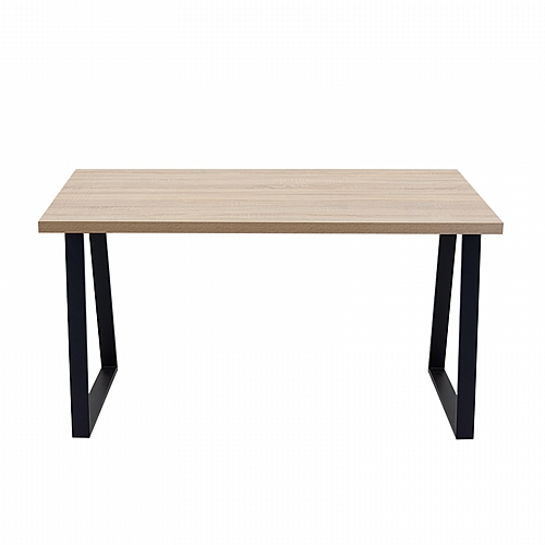 Τραπέζι Addison pakoworld oak-μαύρο 140x80x75εκ