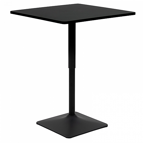 Τραπέζι μπαρ Vegas pakoworld MDF μαύρο-πόδι μαύρο70x70x70-91.5εκ