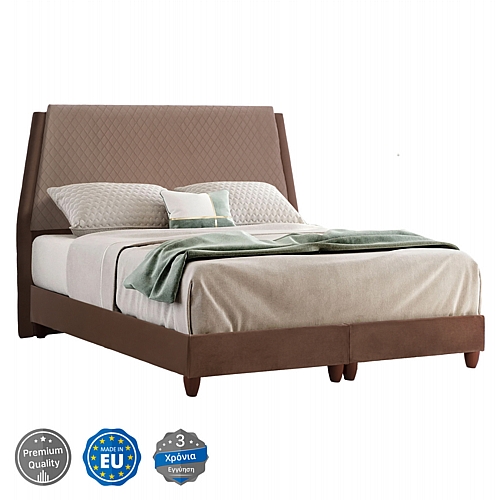 ΚΡΕΒΑΤΙ ΑΠΟ ΚΑΦΕ ΒΕΛΟΥΔΟ FB9617.02 ΓΙΑ ΣΤΡΩΜΑ 160x200 εκ.