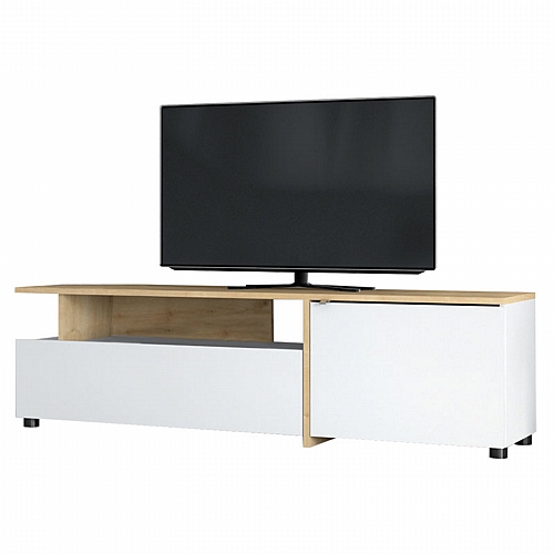 Έπιπλο τηλεόρασης Annabel pakoworld λευκό-sonoma160x35x45εκ