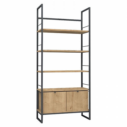 Βιβλιοθήκη Gates pakoworld sonoma-γκρι 80x35x180εκ