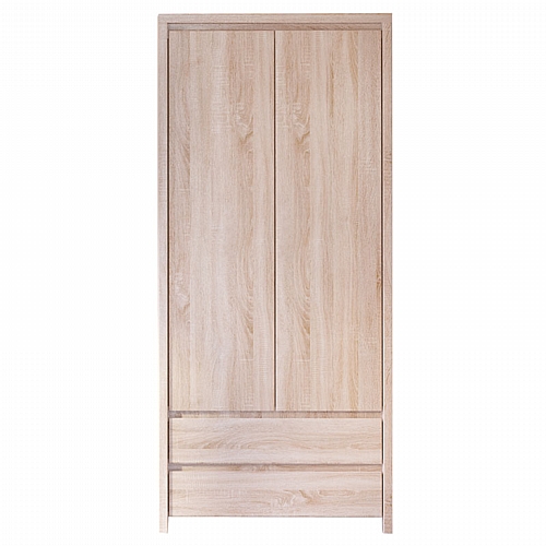 Ντουλάπα ρούχων δίφυλλη Selina pakoworld sonoma 90x55.5x200.55εκ