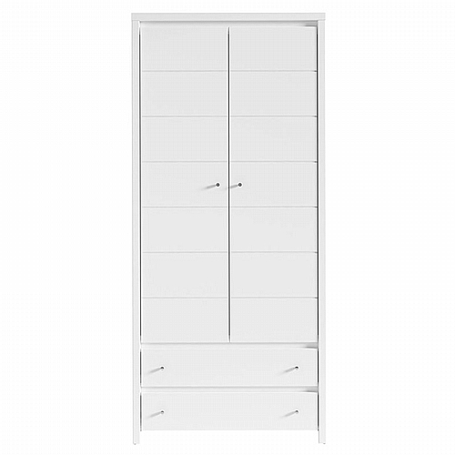 Ντουλάπα ρούχων δίφυλλη Fansi pakoworld λευκό 90x55.5x200.5εκ
