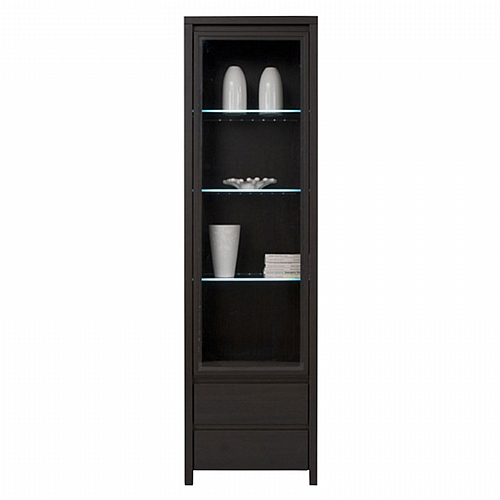 Βιτρίνα Selina pakoworld LED wenge 56x40.5x200.5εκ