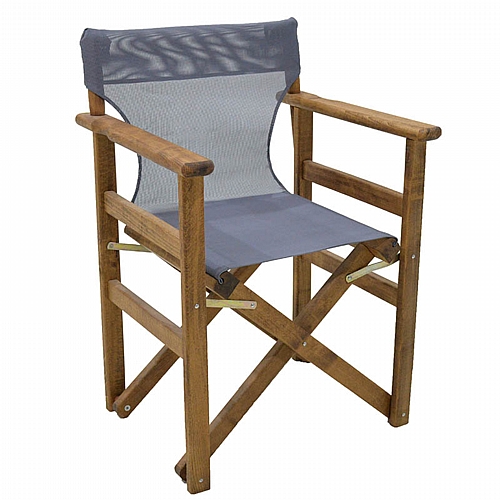 Καρέκλα-πολυθρόνα σκηνοθέτη Retto pakoworld μασίφ ξύλο οξιάς καρυδί-πανί ανθρακί