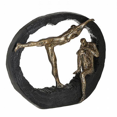 INART ΖΕΥΓΑΡΙ RESIN ΧΡΥΣΟ/ΜΑΥΡΟ 36Χ9Χ30