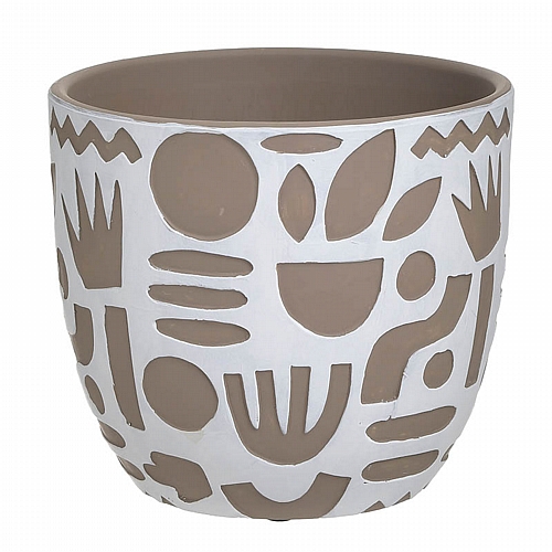 INART ΚΑΣΠΩ TERRACOTTA ΛΕΥΚΟ/ΜΠΕΖ Φ17Χ15