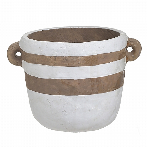 INART ΚΑΣΠΩ TERRACOTTA ΛΕΥΚΟ/ΚΑΦΕ 30Χ24Χ21