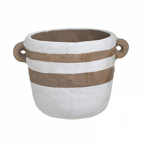 INART ΚΑΣΠΩ TERRACOTTA ΛΕΥΚΟ/ΚΑΦΕ 23Χ18Χ16