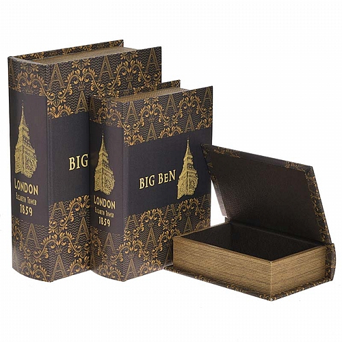 INART S/3 ΚΟΥΤΙ/ΒΙΒΛΙΟ PU BIG BEN 21X8X29