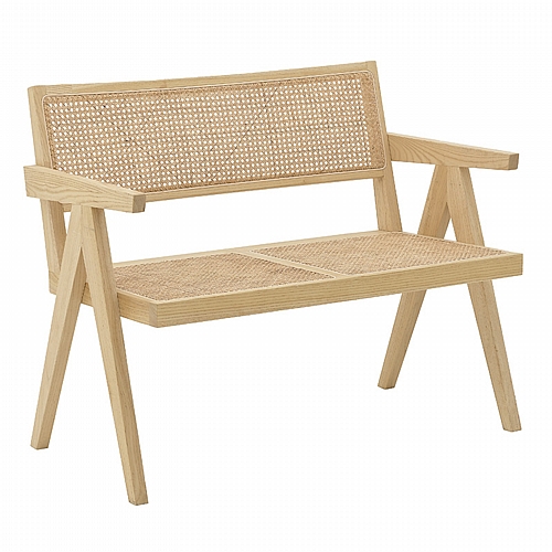 INART ΚΑΝΑΠΕΣ 2ΘΕΣΙΟΣ ΞΥΛΙΝΟΣ/RATTAN NATURAL 105X50X85/45