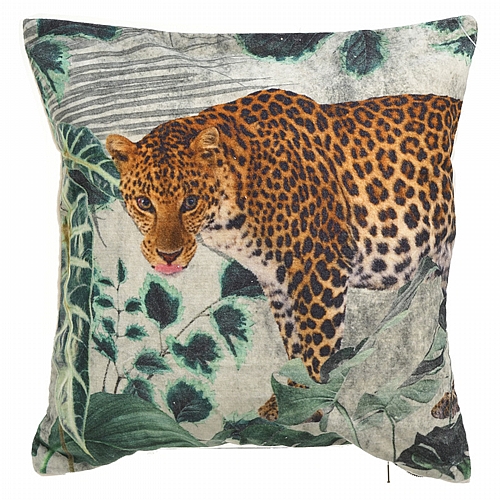 INART ΜΑΞΙΛΑΡΙ ΛΕΟΠΑΡΔΑΛΗ ΒΕΛΟΥΔΙΝΟ ΠΡΑΣΙΝΟ/ANIMAL PRINT 45X45