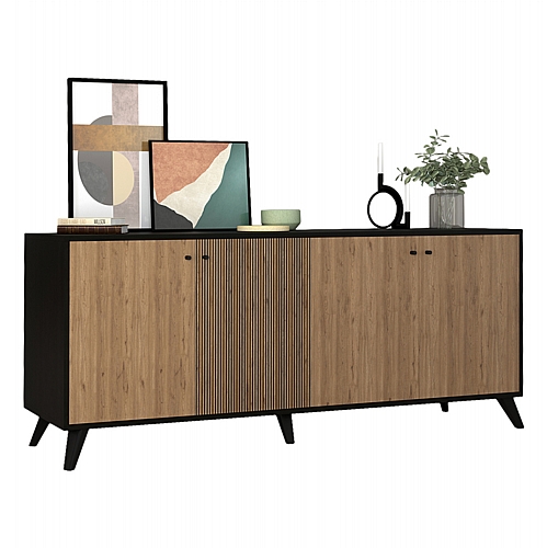 ΜΠΟΥΦΕΣ ΜΕΛΑΜΙΝΗΣ FB99446.01 ΜΑΥΡΟ-ΦΥΣΙΚΟ 180x40x78,6Υεκ.