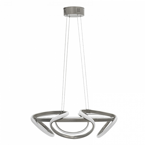 Φωτιστικό οροφής μονόφωτο Gusto pakoworld LED 3000K ασημί Φ53x73εκ