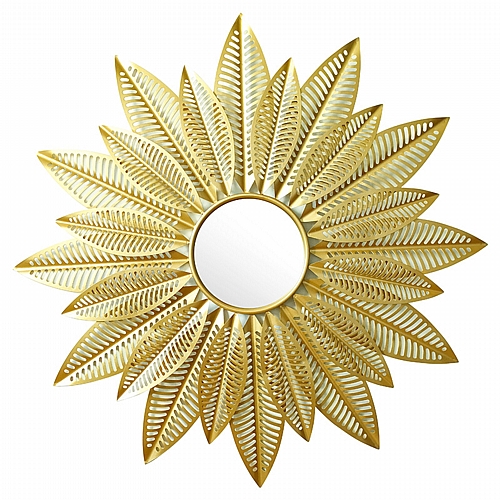 Καθρέπτης Leaf pakoworld χρυσό 94x6x94εκ