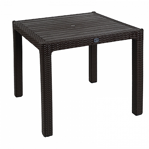 Τραπέζι Explore pakoworld με UV protection PP καφέ 90x90x73.5εκ