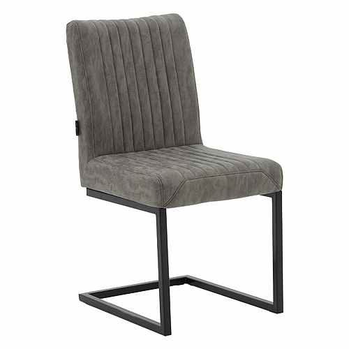 Καρέκλα Maclean pakoworld ύφασμα γκρι-βάση μαύρο