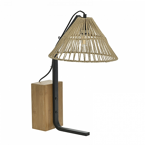 INART ΦΩΤΙΣΤΙΚΟ ΕΠΙΤΡΑΠΕΖΙΟ ΜΕΤΑΛΛΙΚΟ/RATTAN NATURAL 39Χ29Χ51