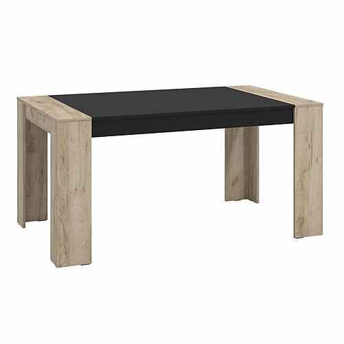 ΤΡΑΠΕΖΙ ΤΡΑΠΕΖΑΡΙΑΣ CARRARA 154 GREY OAK-ΜΑΥΡΟ 154x90,5x74,5εκ