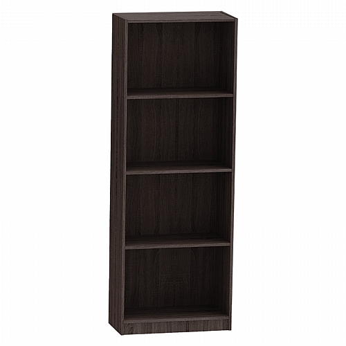 Βιβλιοθήκη Presley pakoworld σε ανθρακί-wenge απόχρωση 60x30x167εκ