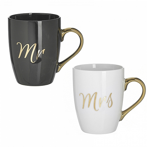 CLICK S/4 ΚΟΥΠΑ ΚΕΡΑΜΙΚΗ ''MRS AND MS'' 2 ΣΧΕΔΙΑ ΛΕΥΚΗ/ΜΑΥΡΗ/ΧΡΥΣΗ 320CC 12X8X10