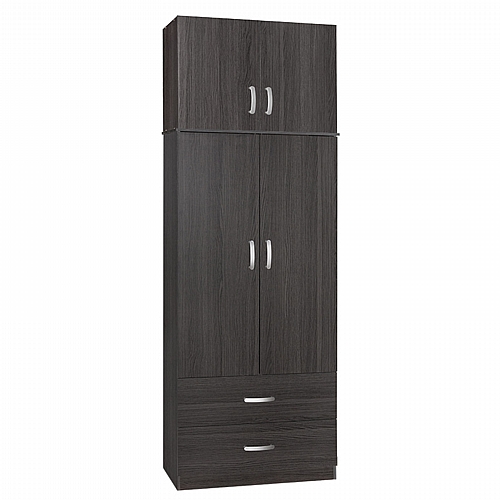 Ντουλάπα δίφυλλη και πατάρι Zelia pakoworld wenge 79x42x180εκ.