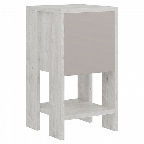 Κομοδίνο Ema pakoworld χρώμα λευκό antique-μόκα 30x30x55εκ Κομοδίνο Ema pakoworld χρώμα λευκό antique-μόκα 30x30x55εκ