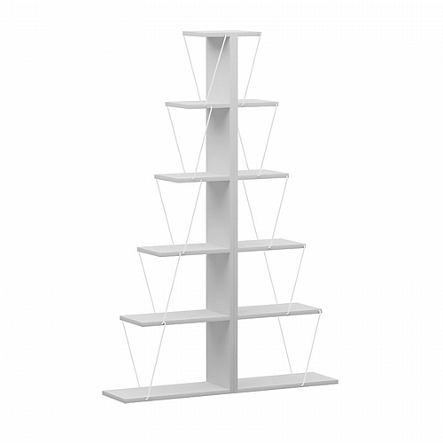 Βιβλιοθήκη mini Tars pakoworld λευκό 130x22x146εκ