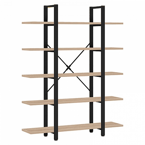 Βιβλιοθήκη Esthon pakoworld φυσικό-μαύρο μέταλλο 120x32x184εκ