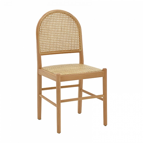 Καρέκλα Alessia pakoworld ξύλο οξιάς-rattan φυσικό 43x40x89εκ