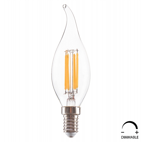 ΛΑΜΠΤΗΡΑΣ FB94047.01 ΣΤΥΛ ΦΛΟΓΑ LED FILAMENT 6W E14 3000K ΔΙΑΦΑΝΟ DIMMABLE