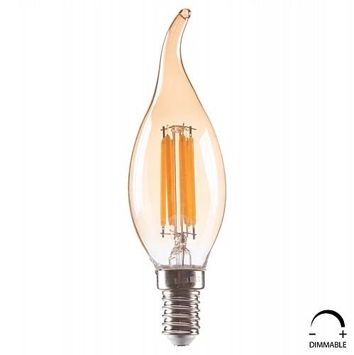 ΛΑΜΠΤΗΡΑΣ FB94047.02 ΣΤΥΛ ΦΛΟΓΑ LED FILAMENT 6W E14 3000K GOLD DIMMABLE