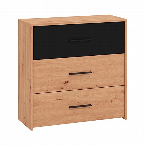 ΣΥΡΤΑΡΙΕΡΑ VARADERO 3F ARTISAN OAK-ΜΑΥΡΟ 80,5x33x80,5εκ