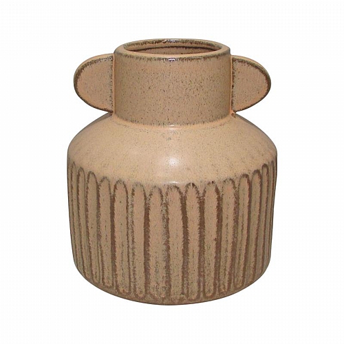 ΚΕΡΑΜΙΚΟ ΒΑΖΟ Fylliana 606112 ΚΑΦΕ ΧΡΩΜΑ 17,6x17,6x18,5εκ sls