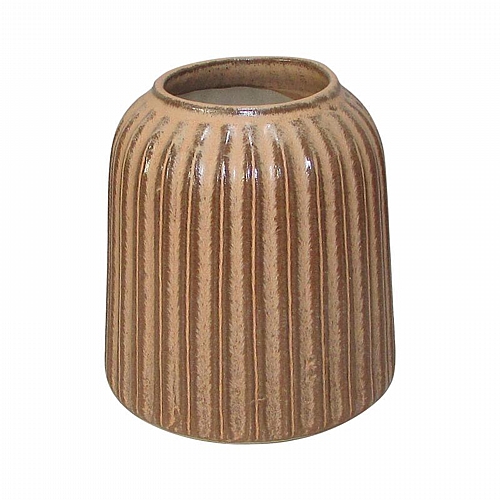 ΚΕΡΑΜΙΚΟ ΒΑΖΟ Fylliana 606115 ΚΑΦΕ ΧΡΩΜΑ 14x14x14,7εκ sls
