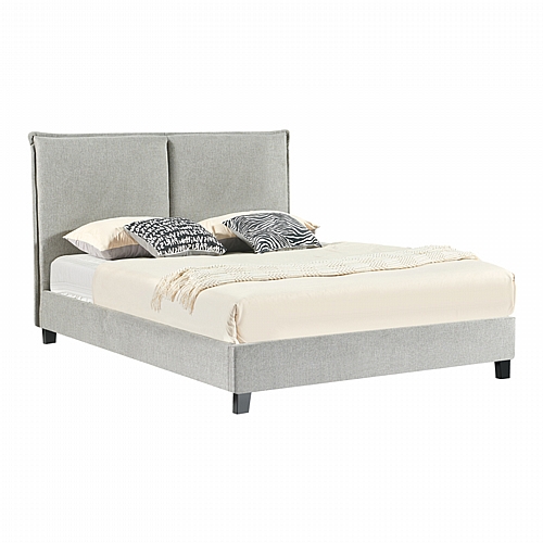 Κρεβάτι διπλό Majus pakoworld ύφασμα ανθρακί 160x200εκ