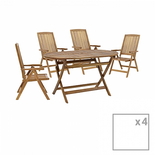 Τραπεζαρία Zerco-Falov pakoworld σετ 5τεμ φυσικό μασίφ ξύλο ακακίας 130x80x72εκ Τραπεζαρία Zerco-Falov pakoworld σετ 5τεμ φυσικό μασίφ ξύλο ακακίας 130x80x72εκ