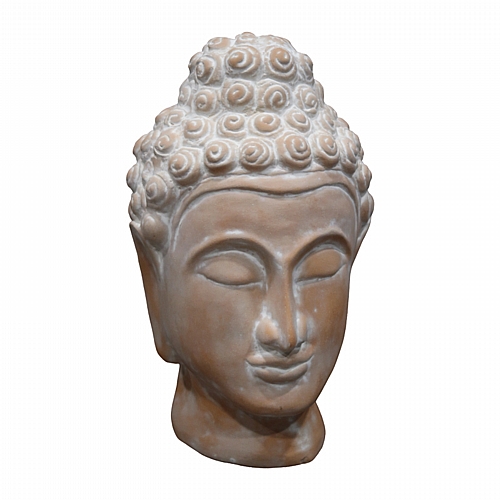 Επιτραπέζιο διακοσμητικό βούδας Rolia Inart γκρι terracotta 16x16x28εκ