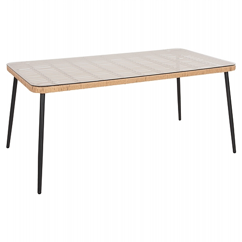 ΤΡΑΠΕΖΙ ΟΡΘΟΓΩΝΙΟ FB95538.11 ΜΕΤΑΛ.ΜΑΥΡΟ-P.E. RATTAN ΦΥΣΙΚΟ 159,5x89,5x72Υεκ.