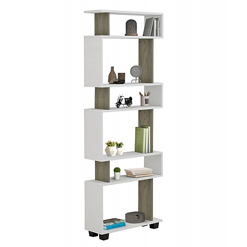ΒΙΒΛΙΟΘΗΚΗ ΜΕΛΑΜΙΝΗΣ OLIVE GREY ΛΕΥΚΟ 60x19,5x165Υεκ.FB98923.11