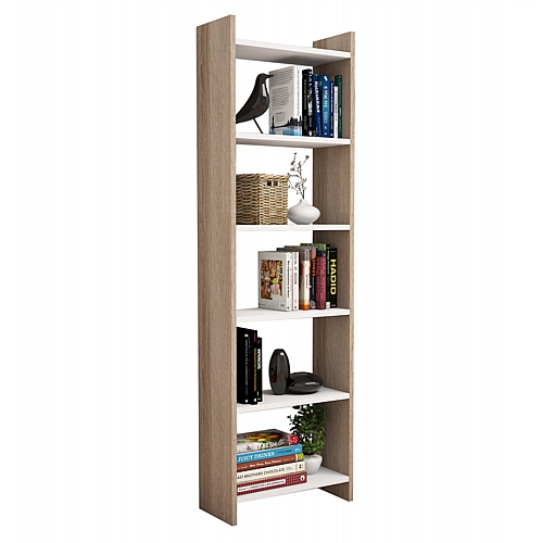 ΒΙΒΛΙΟΘΗΚΗ ΜΕΛΑΜΙΝΗΣ SONΟMA-ΛΕΥΚΟ FB99226.12 48,5x22x160Υ εκ.
