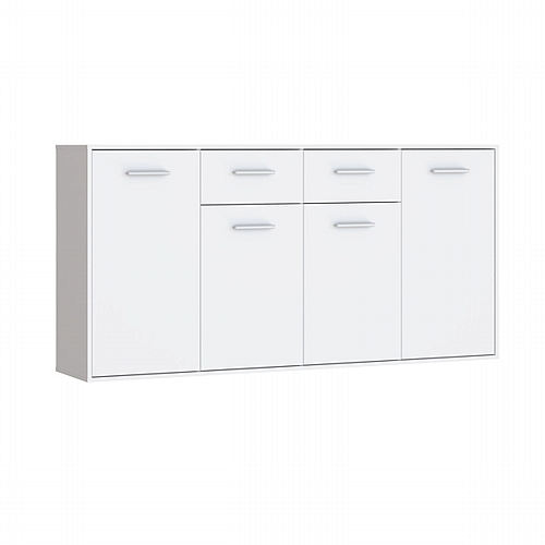 Μπουφές Drepen pakoworld μελαμίνη σε λευκό χρώμα 162.3x34.2x81.7εκ
