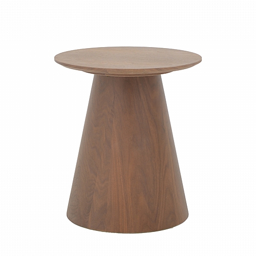 Βοηθητικό τραπέζι Kayano pakoworld καρυδί mdf Φ45x50εκ